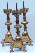 High Altar Set of Candlesticks and Crucifix